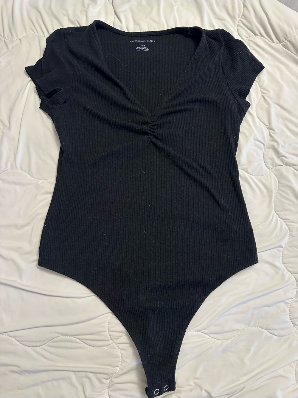 American Eagle Black Ribbed Kids One-Piece Bodysuit